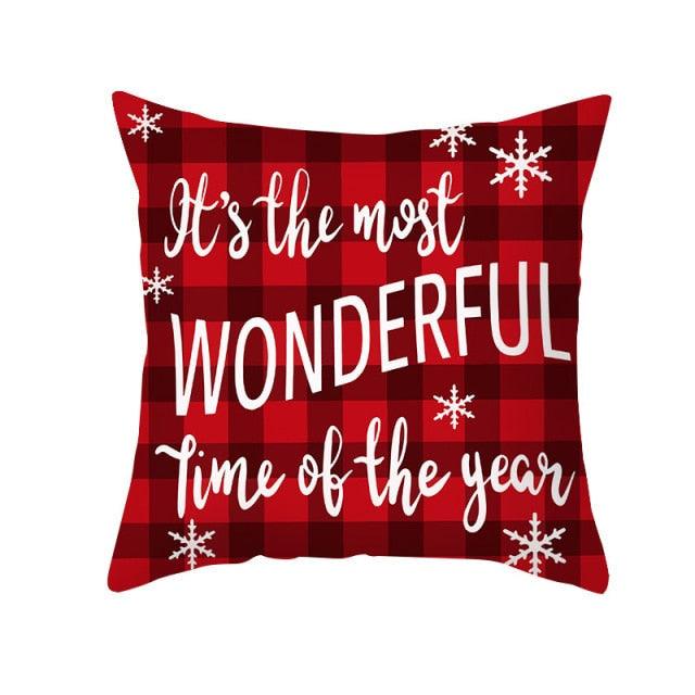 1Pcs Happy New Year Christmas Decorations Pillows Cover Merry Christmas Throw Cushion Covers Tree Reindeer Star Pillow Case For Party Home Decoration 45x45CM Stevvex