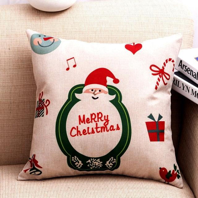 1Pcs Happy New Year Christmas Decorations Pillows Cover Merry Christmas Throw Cushion Covers Tree Reindeer Star Pillow Case For Party Home Decoration 45x45CM Stevvex