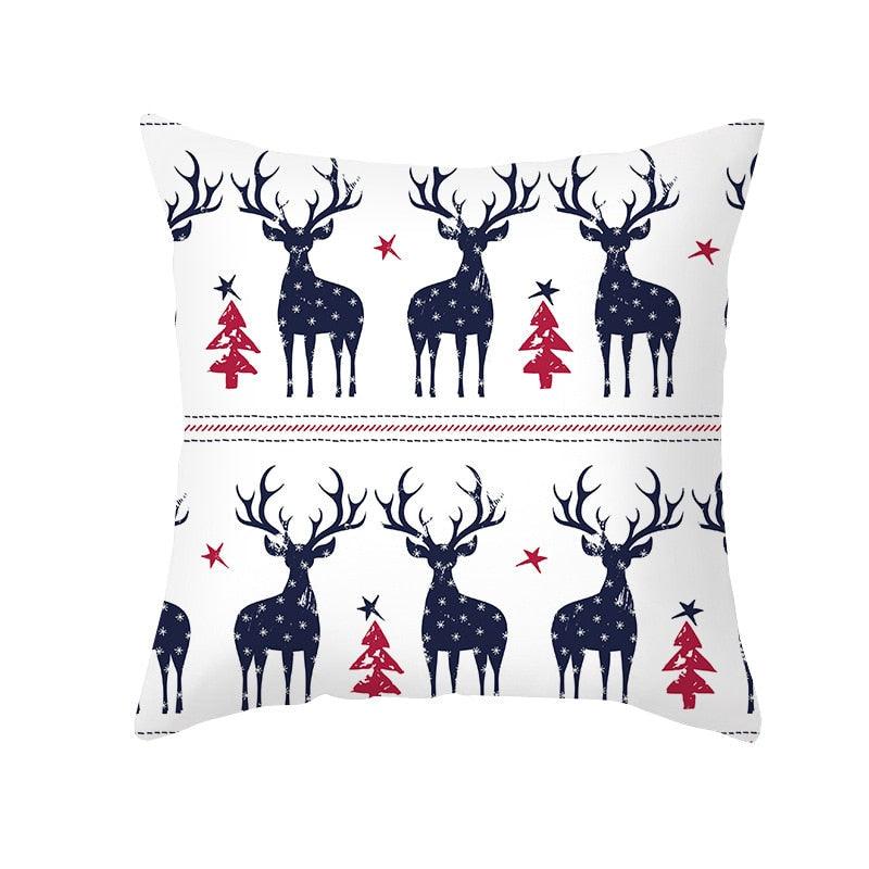 1Pcs Happy New Year Christmas Decorations Pillows Cover Merry Christmas Throw Cushion Covers Tree Reindeer Star Pillow Case For Party Home Decoration 45x45CM Stevvex