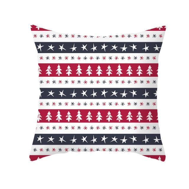 1Pcs Happy New Year Christmas Decorations Pillows Cover Merry Christmas Throw Cushion Covers Tree Reindeer Star Pillow Case For Party Home Decoration 45x45CM Stevvex