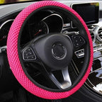 1Pcs Ice Silk Steering Wheel Cover Non-Slip Car Wheel Cover Protector Breathable Microfiber Universal For Leather Viscose, Breathable, Anti-Slip Steering Wheel Cover Wear-resistant Anti-slip Car Accessories Black Red Rose Gray Beige Purple