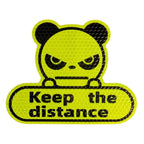 1pcs Keep Distance Reflective Stickers Panda Stickers Fluorescent Yellow Green Hexagon Honeycomb Keep Distance Decal Cartoon Car Decoration Stickers Reflective Stickers Tape Conspicuity Safety Caution Warning Sticker