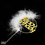 1Pcs Metal Happy Birthday Cake Topper Artificial flowers Cake Toppers Happy Birthday Cake Topper Metal And Acrylic Cake Decoration With Pink Artificial Flower Cluster For DIY Baby Shower Birthday Party Decoration Baking Decor Stevvex