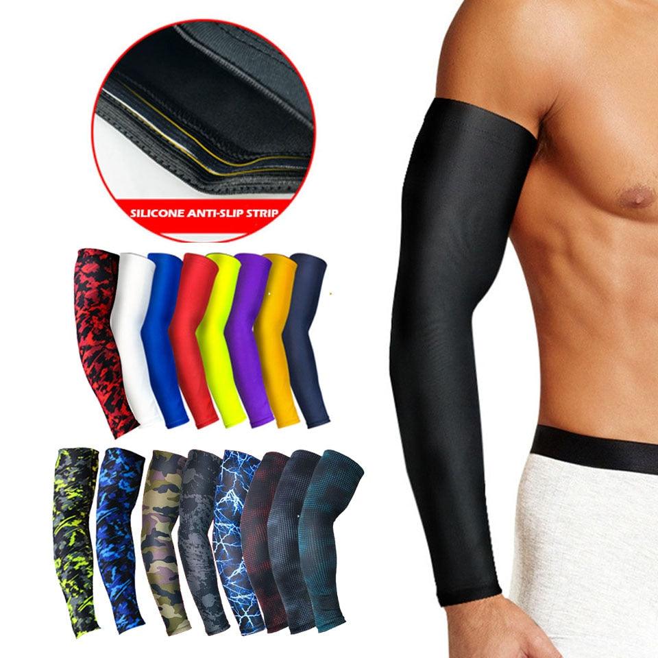 1Pcs Professional Sports Elastic Arm Guard Compression Arm Sleeves For Bike Motorcycle Basketball Volleyball Arm Sleeves Armband Sport Elbow Pads Arm Warmers Outdoor Workout Arm Cover Stevvex