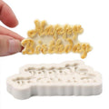 1Pcs Silicone 3D Happy Birthday Shaped Fondant Chocolate Molds Letter Chocolate Fondant Cake Decorating Tools Mould Happy Birthday Silicone Molds Letter Silicone Molds Happy Birthday Cake Molds Chocolate Mold Candy Fondant Mold Cake Decoration Stevvex