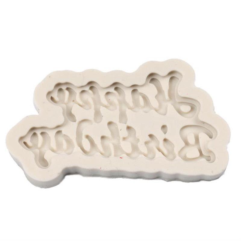 1Pcs Silicone 3D Happy Birthday Shaped Fondant Chocolate Molds Letter Chocolate Fondant Cake Decorating Tools Mould Happy Birthday Silicone Molds Letter Silicone Molds Happy Birthday Cake Molds Chocolate Mold Candy Fondant Mold Cake Decoration Stevvex
