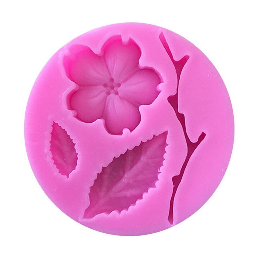 1pcs Silicone Flower Mold Peach Blossom Shape Mold Fondant Patisserie Candy Bar Mould Cake Mold Decoration Kitchen Baking Accessories Peach Blossom Shape Fondant Molds Silicone Baking Mold Stevvex