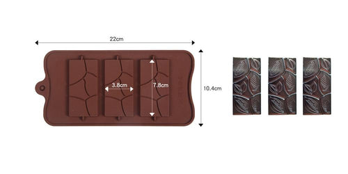 1PCS Silicone Mold 12 Cells Chocolate Mold Fondant Candy Bar Mould Cake Mode Decoration Kitchen Baking Accessories Silicone Break Apart Chocolate Molds Candy Protein Bar Silicone Mold Stevvex