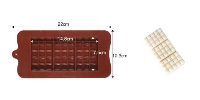 1PCS Silicone Mold 12 Cells Chocolate Mold Fondant Candy Bar Mould Cake Mode Decoration Kitchen Baking Accessories Silicone Break Apart Chocolate Molds Candy Protein Bar Silicone Mold Stevvex