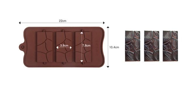1PCS Silicone Mold 12 Cells Chocolate Mold Fondant Candy Bar Mould Cake Mode Decoration Kitchen Baking Accessories Silicone Break Apart Chocolate Molds Candy Protein Bar Silicone Mold Stevvex