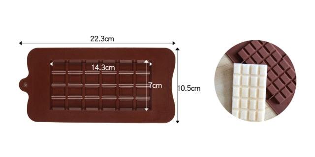 1PCS Silicone Mold 12 Cells Chocolate Mold Fondant Candy Bar Mould Cake Mode Decoration Kitchen Baking Accessories Silicone Break Apart Chocolate Molds Candy Protein Bar Silicone Mold Stevvex
