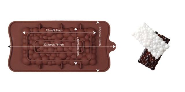 1PCS Silicone Mold 12 Cells Chocolate Mold Fondant Candy Bar Mould Cake Mode Decoration Kitchen Baking Accessories Silicone Break Apart Chocolate Molds Candy Protein Bar Silicone Mold Stevvex
