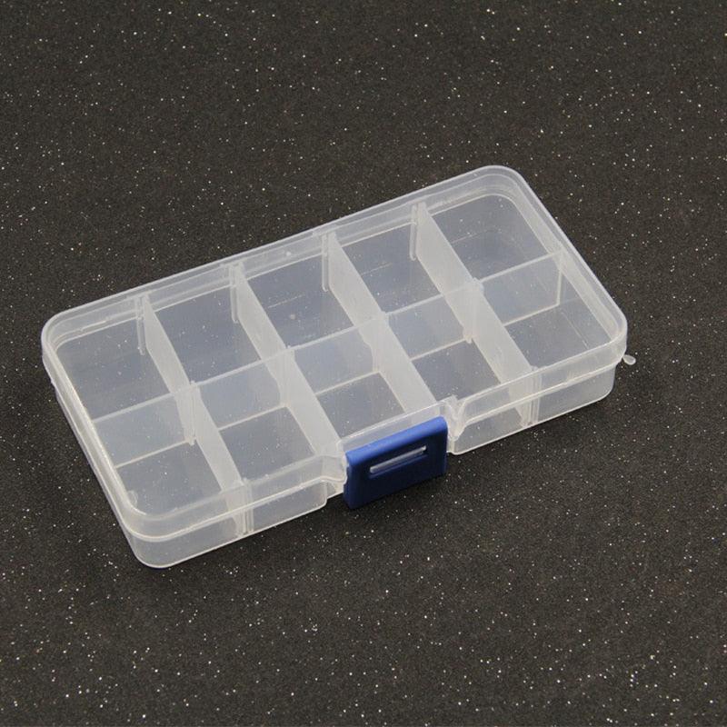 1pcs Square Transparent Plastic Storage Box Case 10/24 Slot Adjustable for Jewelry Beads Earring Case Organizer Plastic Pearl Container for Jewelry and Other Cosmetic Products Stevvex