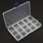 1pcs Square Transparent Plastic Storage Box Case 10/24 Slot Adjustable for Jewelry Beads Earring Case Organizer Plastic Pearl Container for Jewelry and Other Cosmetic Products Stevvex