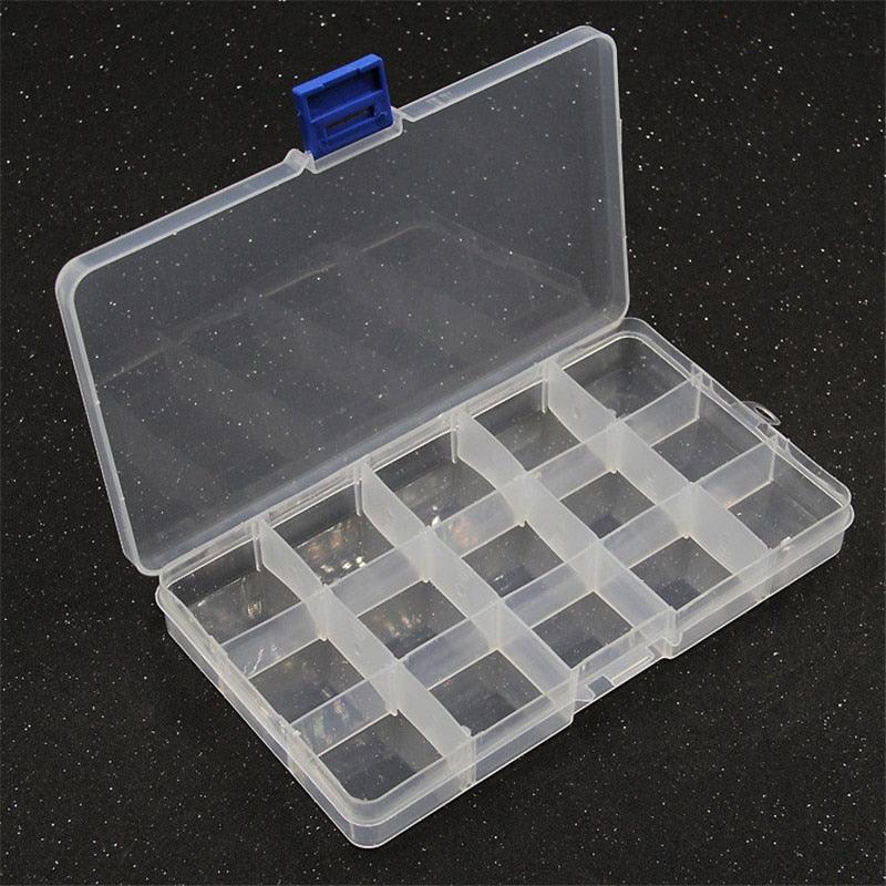 1pcs Square Transparent Plastic Storage Box Case 10/24 Slot Adjustable for Jewelry Beads Earring Case Organizer Plastic Pearl Container for Jewelry and Other Cosmetic Products Stevvex