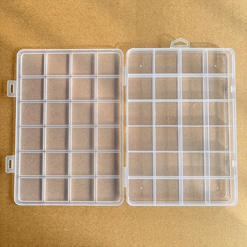 1pcs Square Transparent Plastic Storage Box Case 10/24 Slot Adjustable for Jewelry Beads Earring Case Organizer Plastic Pearl Container for Jewelry and Other Cosmetic Products Stevvex