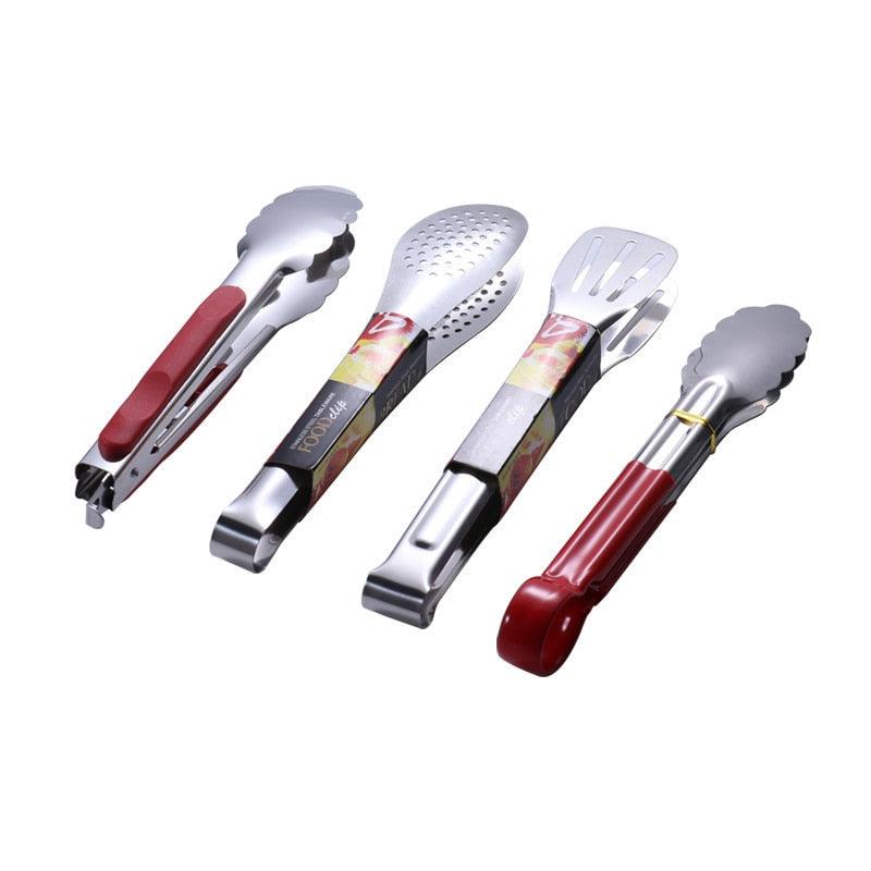 1pcs Stainless Steel Kitchen Tong Heat Resistant Hollow-Out Barbecue Tongs Food Tongs Kitchen Tools BBQ Tools Accessories Stainless Steel Food Tongs Cooking Clips Buffet BBQ Tongs Stevvex