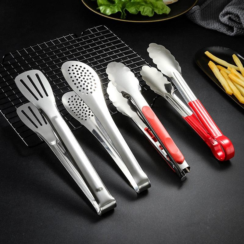 1pcs Stainless Steel Kitchen Tong Heat Resistant Hollow-Out Barbecue Tongs Food Tongs Kitchen Tools BBQ Tools Accessories Stainless Steel Food Tongs Cooking Clips Buffet BBQ Tongs Stevvex