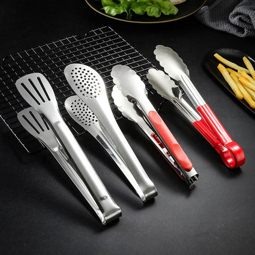 1pcs Stainless Steel Kitchen Tong Heat Resistant Hollow-Out Barbecue Tongs Food Tongs Kitchen Tools BBQ Tools Accessories Stainless Steel Food Tongs Cooking Clips Buffet BBQ Tongs Stevvex
