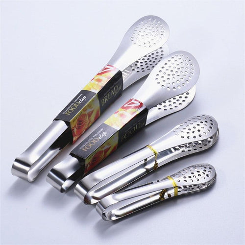 1pcs Stainless Steel Kitchen Tong Heat Resistant Hollow-Out Barbecue Tongs Food Tongs Kitchen Tools BBQ Tools Accessories Stainless Steel Food Tongs Cooking Clips Buffet BBQ Tongs Stevvex