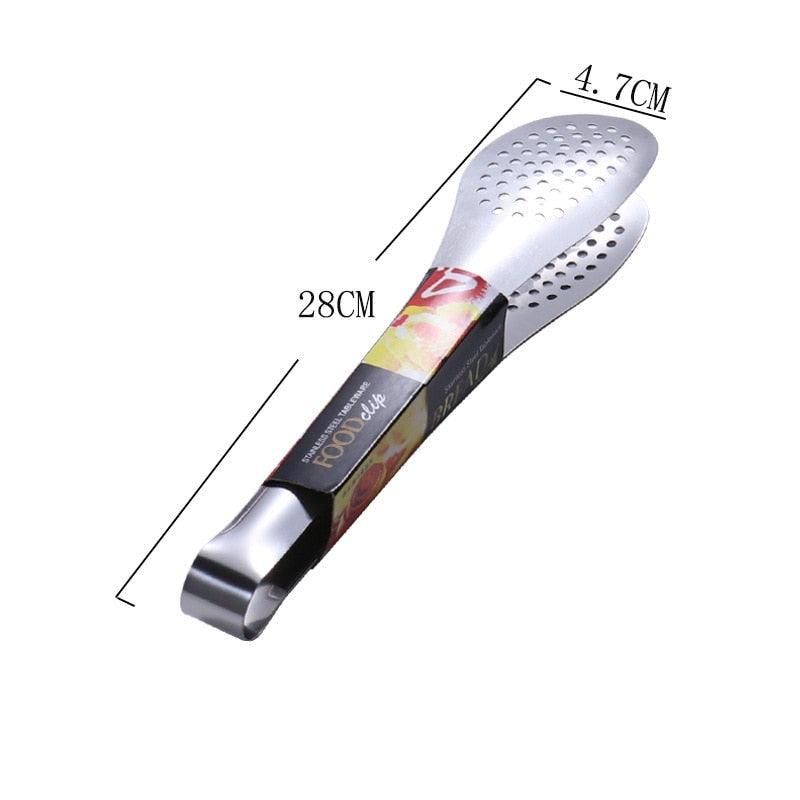 1pcs Stainless Steel Kitchen Tong Heat Resistant Hollow-Out Barbecue Tongs Food Tongs Kitchen Tools BBQ Tools Accessories Stainless Steel Food Tongs Cooking Clips Buffet BBQ Tongs Stevvex