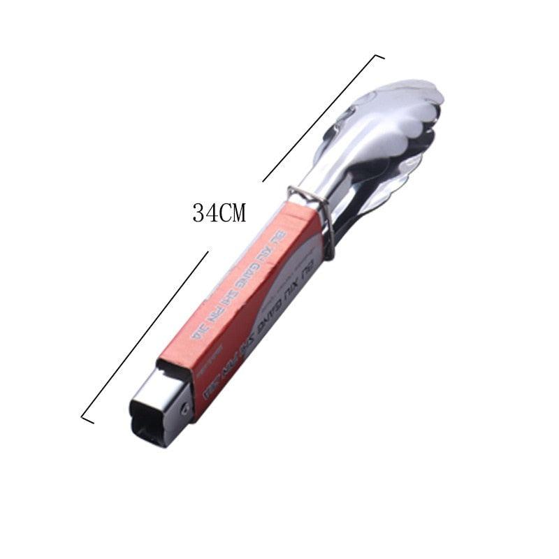 1pcs Stainless Steel Kitchen Tong Heat Resistant Hollow-Out Barbecue Tongs Food Tongs Kitchen Tools BBQ Tools Accessories Stainless Steel Food Tongs Cooking Clips Buffet BBQ Tongs Stevvex
