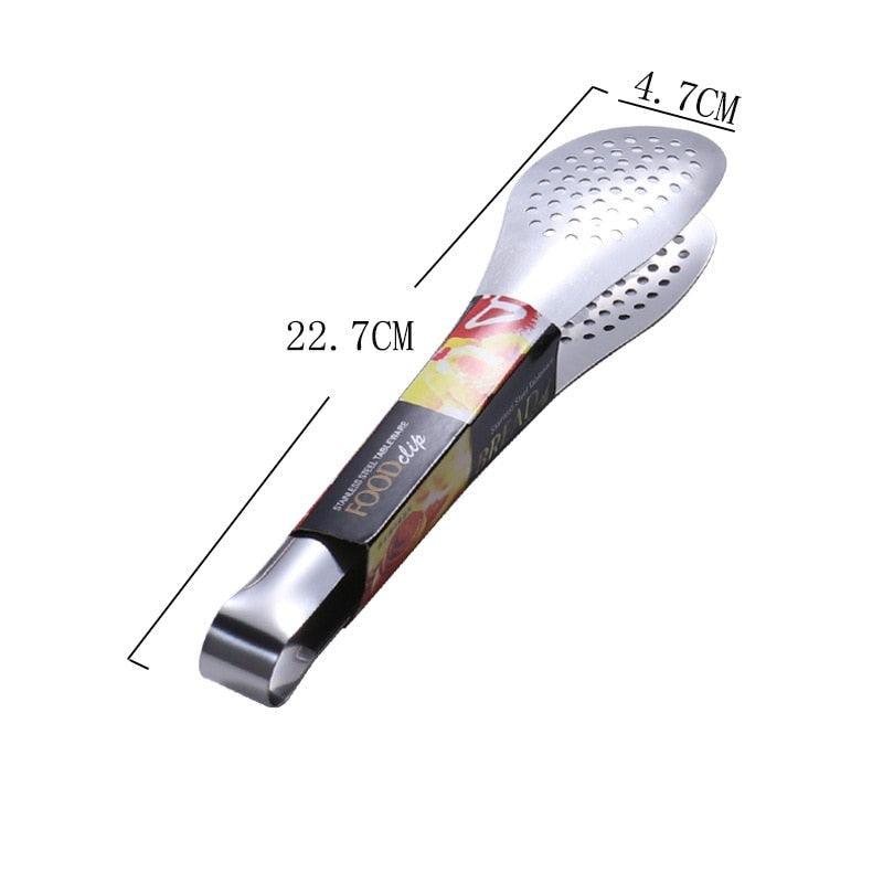 1pcs Stainless Steel Kitchen Tong Heat Resistant Hollow-Out Barbecue Tongs Food Tongs Kitchen Tools BBQ Tools Accessories Stainless Steel Food Tongs Cooking Clips Buffet BBQ Tongs Stevvex