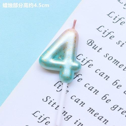 1pcs Starry Sky Candles Birthday Cake Decoration Gradient Party Cake Decor Candles Happy Birthday Number Candles for Cake Topper Decoration for Party Stevvex