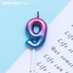 1pcs Starry Sky Candles Birthday Cake Decoration Gradient Party Cake Decor Candles Happy Birthday Number Candles for Cake Topper Decoration for Party Stevvex