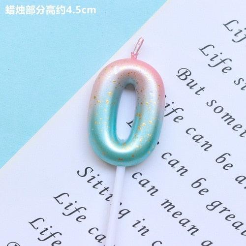 1pcs Starry Sky Candles Birthday Cake Decoration Gradient Party Cake Decor Candles Happy Birthday Number Candles for Cake Topper Decoration for Party Stevvex