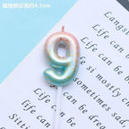 1pcs Starry Sky Candles Birthday Cake Decoration Gradient Party Cake Decor Candles Happy Birthday Number Candles for Cake Topper Decoration for Party Stevvex