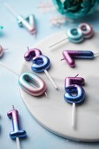 1pcs Starry Sky Candles Birthday Cake Decoration Gradient Party Cake Decor Candles Happy Birthday Number Candles for Cake Topper Decoration for Party Stevvex