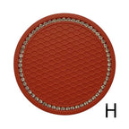1PCS Universal 7cm Car Style Coasters Pad Pink Cup Holder Mat Rhinestone Waterproof Anti Slip Vehicle Bling Car Coasters Pink PVC Travel Auto Cup Holder Insert Coaster Anti Slip Crystal Vehicle Interior Accessories Cup Mats For Women Girl Stevvex