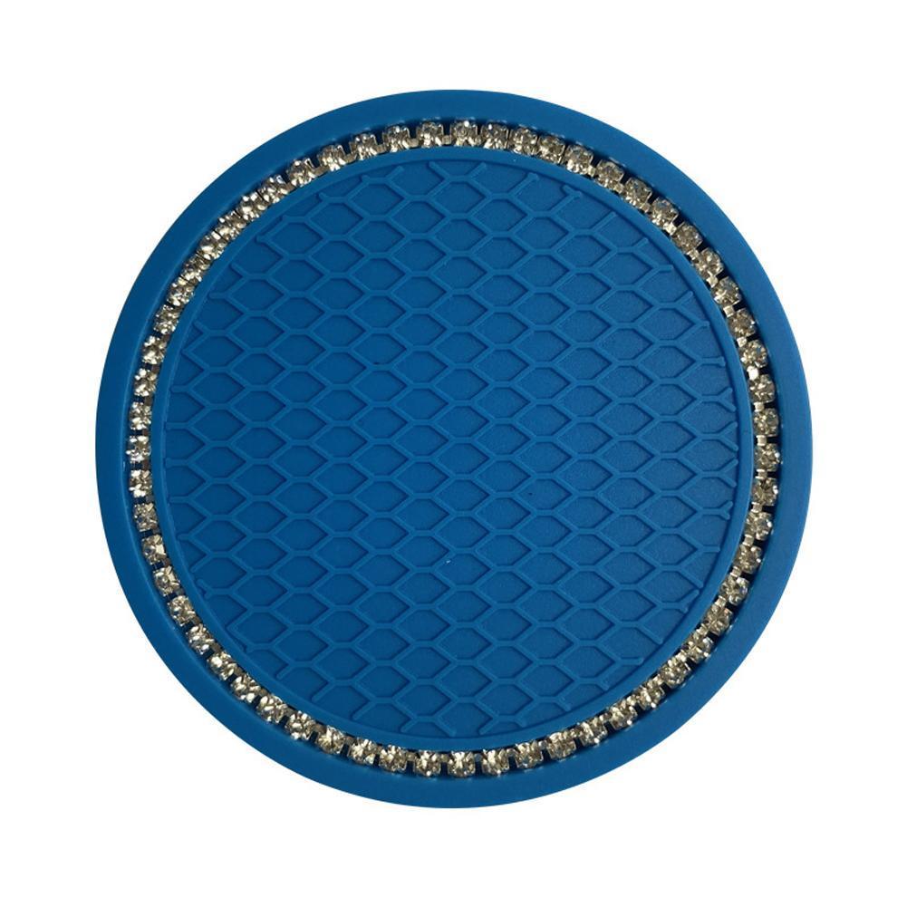 1PCS Universal 7cm Car Style Coasters Pad Pink Cup Holder Mat Rhinestone Waterproof Anti Slip Vehicle Bling Car Coasters Pink PVC Travel Auto Cup Holder Insert Coaster Anti Slip Crystal Vehicle Interior Accessories Cup Mats For Women Girl Stevvex
