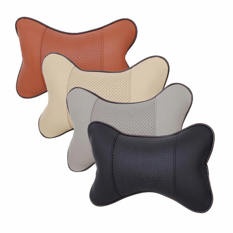 1pcs Universal Car Neck Pillows PVC Leather Breathable Mesh Auto Car Neck Rest Headrest Cushion  Headrest Pillow Pillow Neck Pillows Both Side Pu Leather Pack Headrest Fit for Most Cars Filled Fiber Universal Car Pillow Car Interior Accessories Stevvex