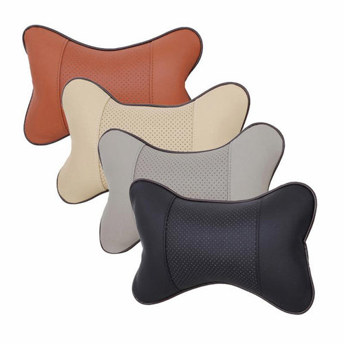 1pcs Universal Car Neck Pillows PVC Leather Breathable Mesh Auto Car Neck Rest Headrest Cushion  Headrest Pillow Pillow Neck Pillows Both Side Pu Leather Pack Headrest Fit for Most Cars Filled Fiber Universal Car Pillow Car Interior Accessories Stevvex