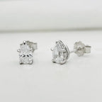 2.0cttw Pear Moissanite Stud Earrings 925 Sterling Silver VVS D Color BandsCo Straps