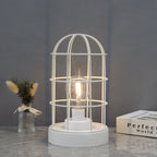 9.5"H Decorative Table Lamp Metal Cage Cordless Lamps Lootquake LLC