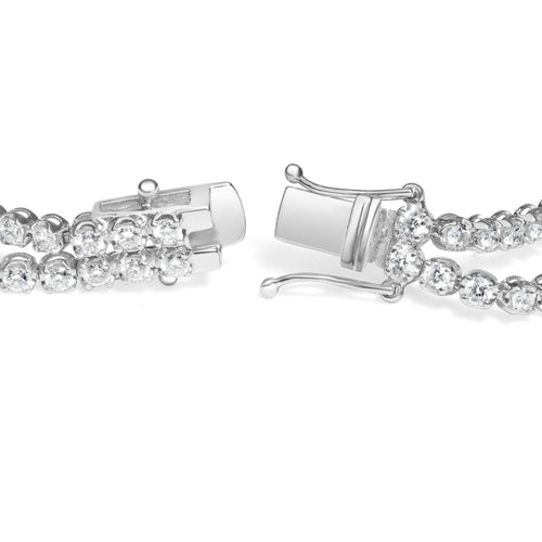 18K White Gold 5 3/5 Cttw Natural Diamond Double Row Link Tennis Bracelet (G-H Color, VS1-VS2 Clarity) - 7" Inches Lootquake LLC
