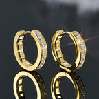 2.5mm Moissanite Hoop Huggie Earrings 925 Sterling Silver Unisex Certified Pair BandsCo Straps