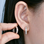 2.5mm Moissanite Hoop Huggie Earrings 925 Sterling Silver Unisex Certified Pair BandsCo Straps