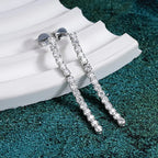 2.5mm Moissanite Tassel Stud Earrings 925 Sterling Silver Tennis Chain BandsCo Straps