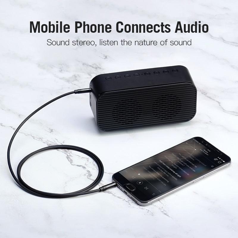 2.5mm to 3.5mm Aux Audio cable Jack For Car Smart Phone Speaker Headphone Moible Phone Stevvex