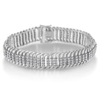 14K White Gold 5.0 Cttw Round Brilliant Cut Diamond 7" S Wave Serpentine Tennis Bracelet (H-I Color, I1-I2 Clarity) Lootquake LLC