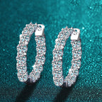 2.6ct D Color Moissanite Hoop Earrings 925 Sterling Silver 18k Gold Plated BandsCo Straps