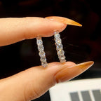 2.6ct D Moissanite Hoop Earrings Wedding 925 Sterling Silver White Gold Plated BandsCo Straps