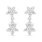 18k White Gold 6.0 Cttw Marquise Diamond Floral Dangle Drop Earrings (E-F Color, VS1-VS2 Clarity) Lootquake LLC