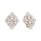 18K Rose Gold 8 1/3 Cttw Pear and Round Diamond Floral Cluster Omega Earrings (F-G Color, VS1-VS2 Clarity) Lootquake LLC
