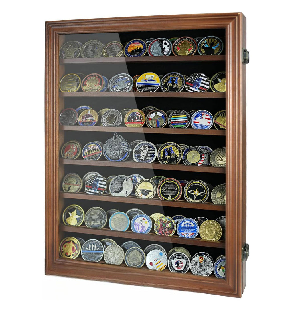 Wall Coin Display, Challenge coin wall display. The Military Gift Store