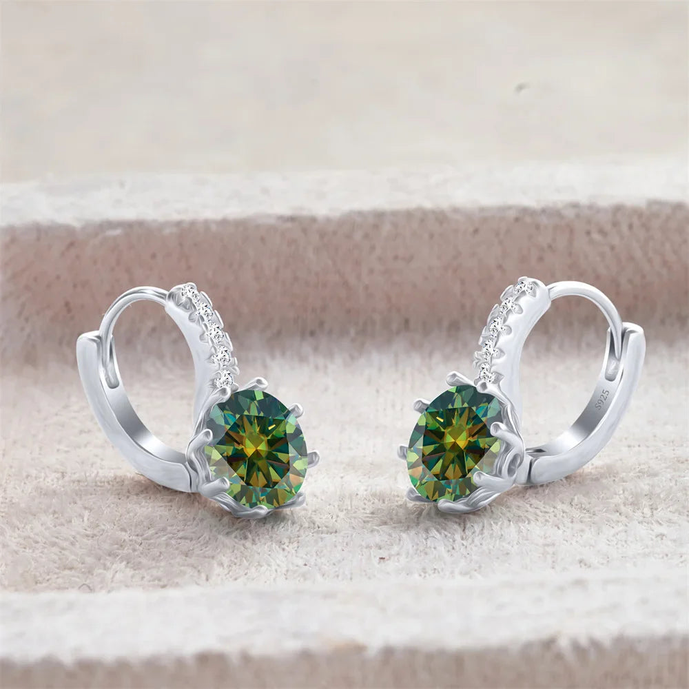 2 Carat Moissanite Drop Earrings Sterling Silver Solitaire Studs For Women BandsCo Straps